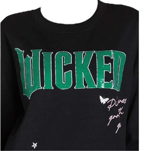 Wicked the movie sequin sweater flip WICKED letters from pink to green - Picture 15 of 17